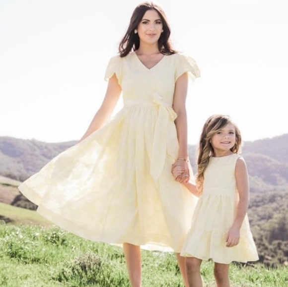 Rachel Parcell Women's Yellow Burnt-out Gingam Midi Dress - Picture 3 of 14